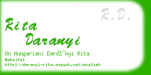 rita daranyi business card